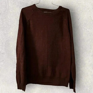 J Crew Large Cotton burgundy sweater Women's size large long sleeve